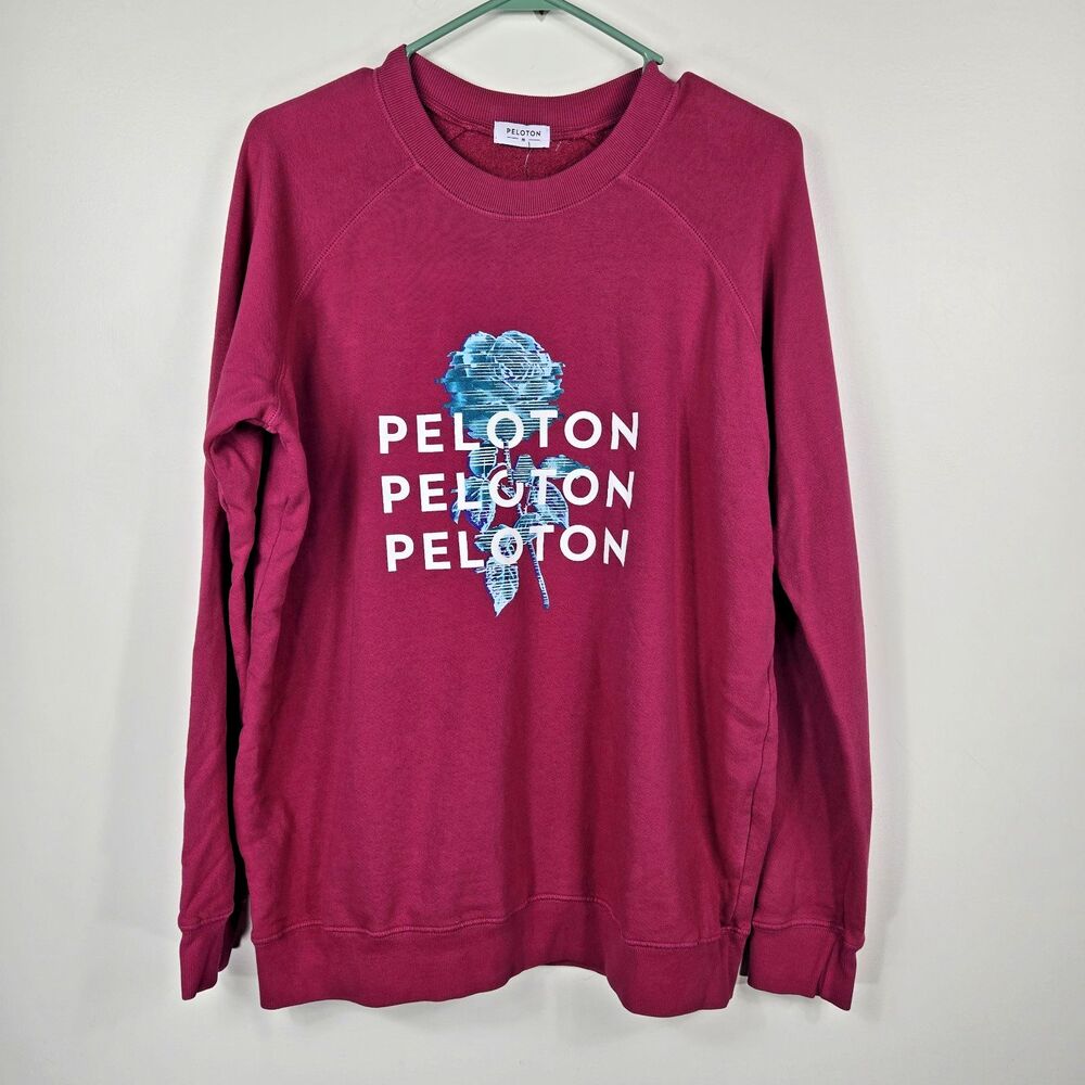 Peloton Women's Size Medium Pink Oversized Pullover Crew Neck Sweatshirt NWT